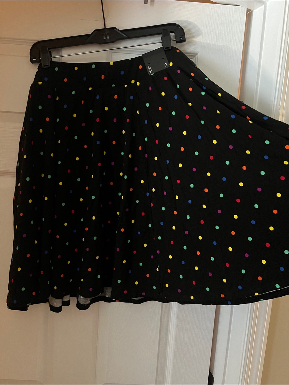 torrid Black Skater Skirt with Rainbow Polka Dots - Picture 3 of 3